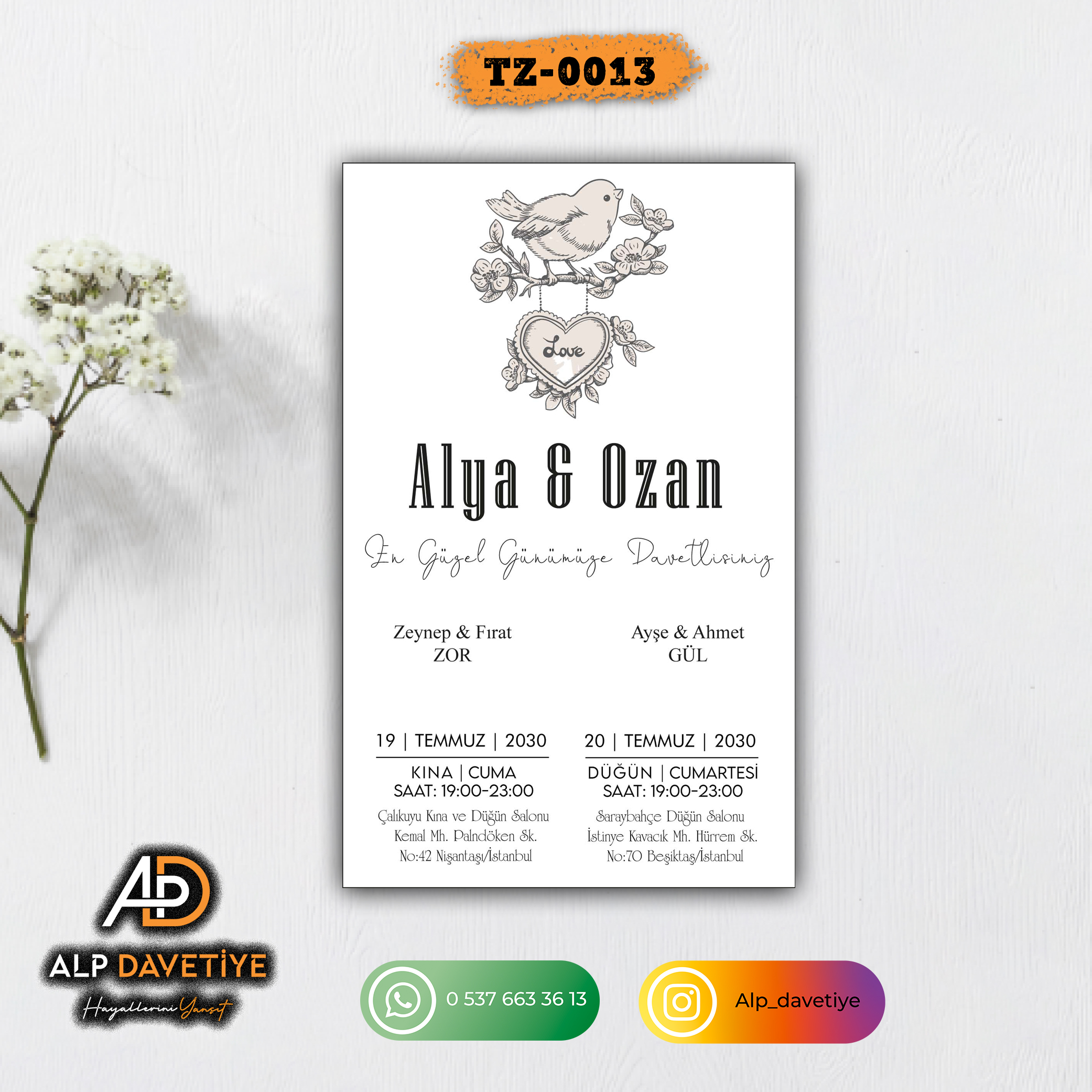 Dik Zarflı Model TZ-0013