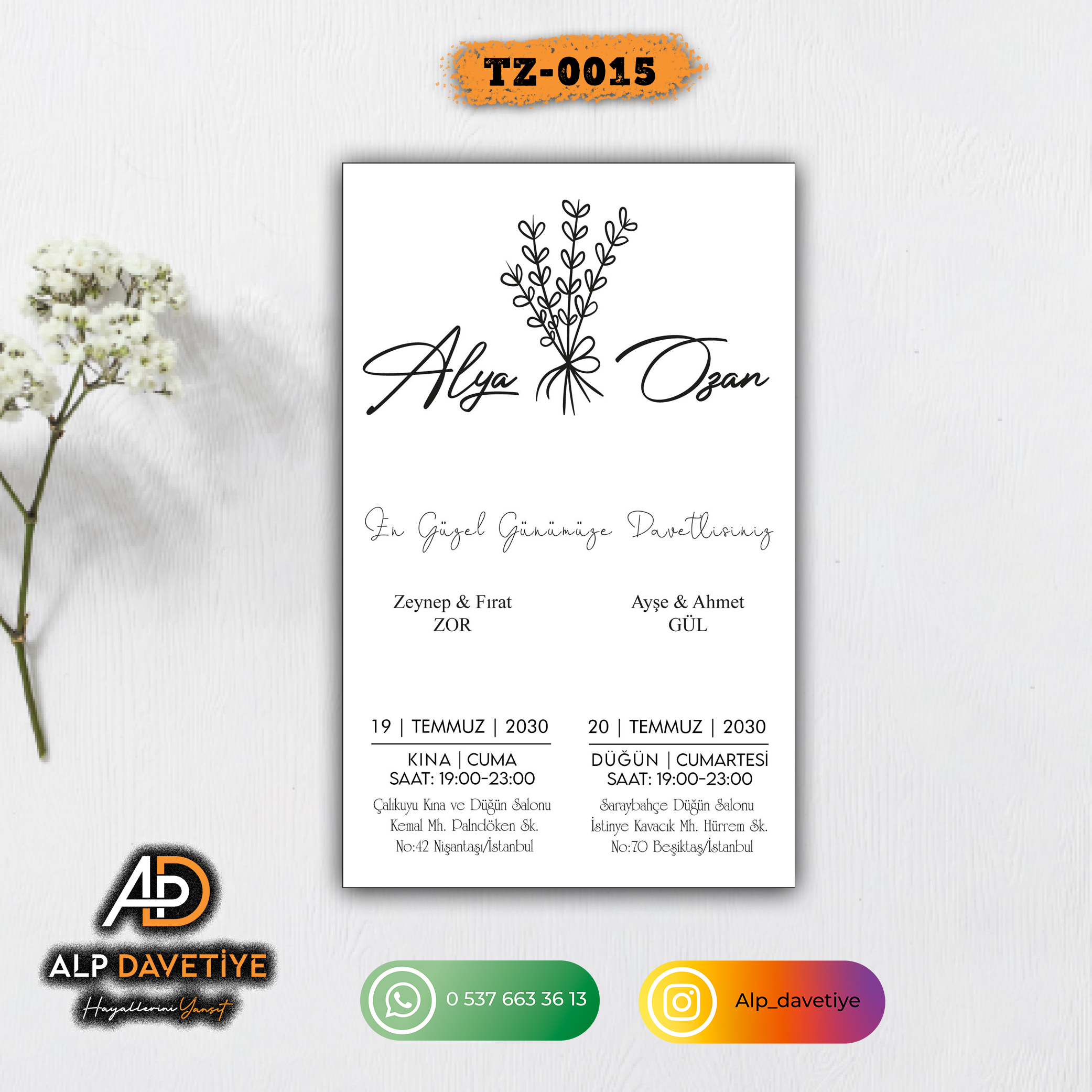 Dik Zarflı Model TZ-0015